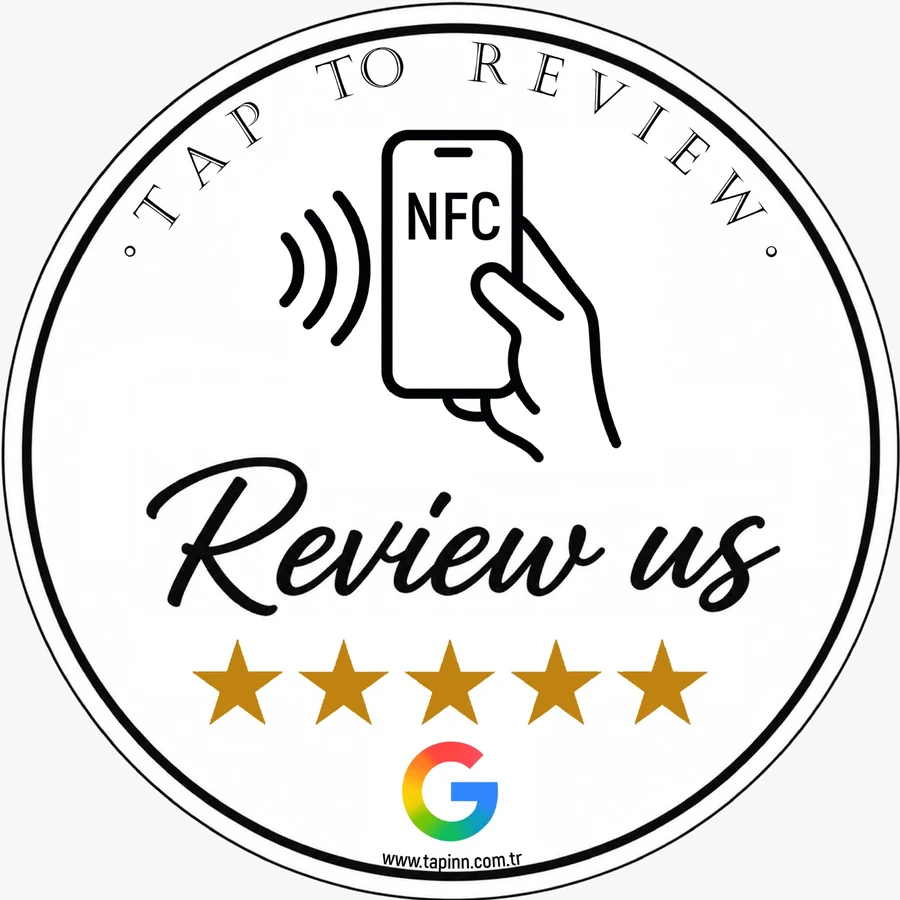 İngilizce NFC Google review masa etiketi